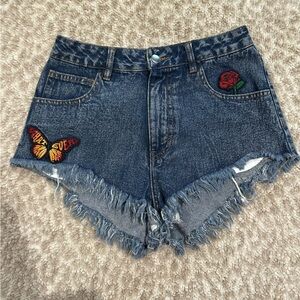 Horoscopez / Dolls Kill Studded Patch Jean Shorts Small